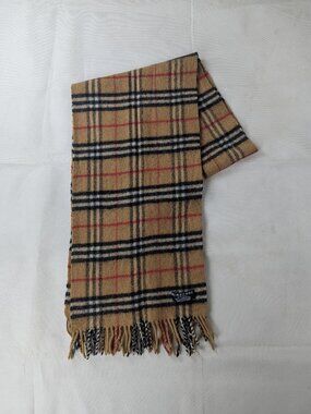 Burberry Designer Lambswool Check Scarf Beige Unisex Winter Essential